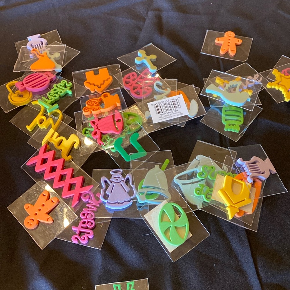 Colorful Holiday Themed Acrylic stamps 30 pieces